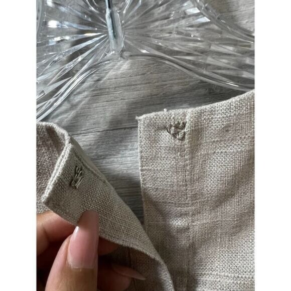 Cynthia Rowley Beige Sleeveless Shift Dress Womens‎ Size 2 Linen Blend - Picture 3 of 5